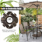 59 Outdoor Dining Table All-Weather Cast Aluminum Umbrella Hole