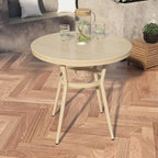 Furniture of America Ariel Natural Tone 32-inch Metal Round Patio Dining Table