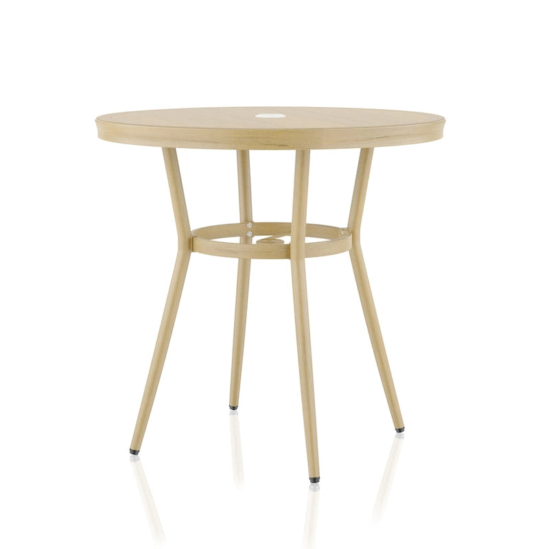 Furniture of America Ariel Natural Tone 32-inch Metal Round Patio Dining Table