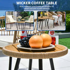 Moasis 3 Pieces Outdoor Wicker Rattan Patio Conversation Bistro Set