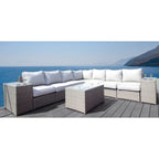 LSI Chelsea 10-piece Modular Grey Aluminum/Wicker Sectional Set
