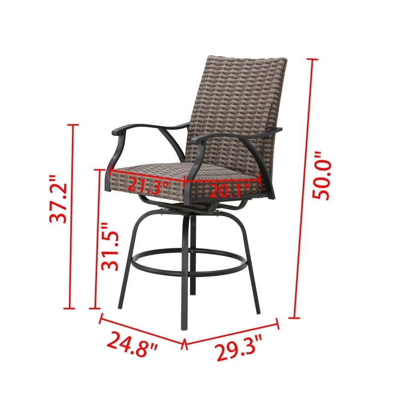 Patio Festival 9-Piece Bar Height Dining Set with Swivel Chairs