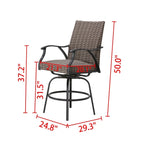 Patio Festival 9-Piece Bar Height Dining Set with Swivel Chairs