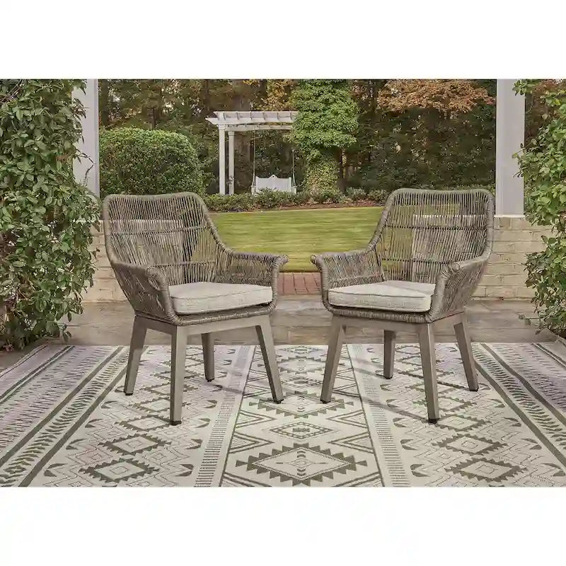 Signature Design by Ashley Beach Front Beige 7-Piece Outdoor Dining Package - 80W x 42D x 29H