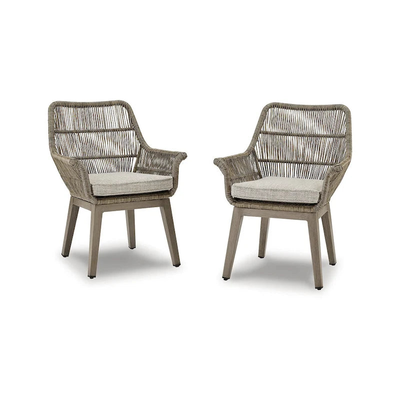 Signature Design by Ashley Beach Front Beige 7-Piece Outdoor Dining Package - 80W x 42D x 29H