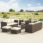 Corvus Trey 12-piece Brown Wicker Patio Furniture Sectional Conversation Set