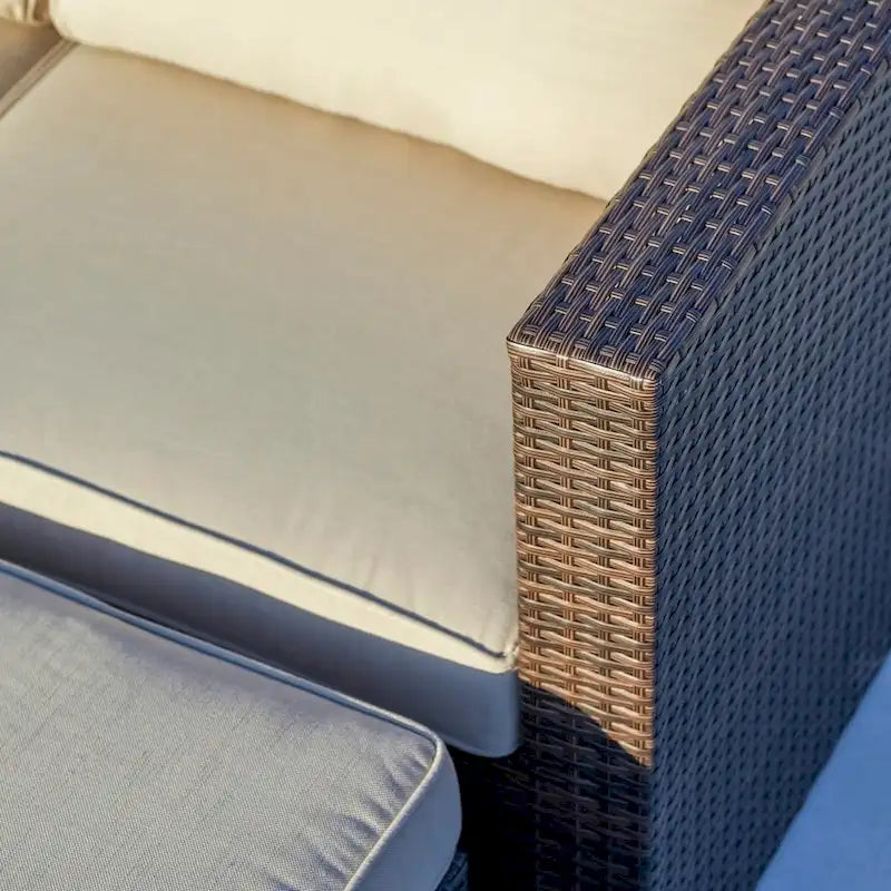 Corvus Trey 12-piece Brown Wicker Patio Furniture Sectional Conversation Set