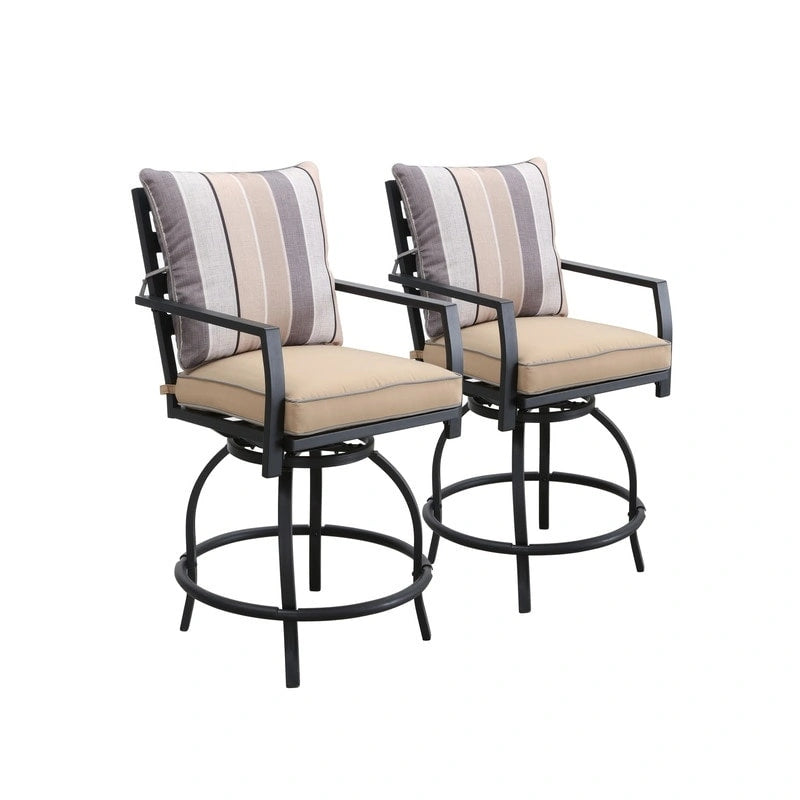 Patio Festival 9-Piece Outdoor Swivel Bar Chair Set