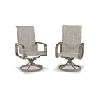 Signature Design by Ashley Beach Front Brown/Beige Outdoor Sling Swivel Chair Set (Set of 2) - 30W x 25D x 42H