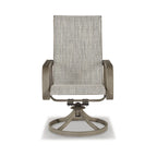 Signature Design by Ashley Beach Front Brown/Beige Outdoor Sling Swivel Chair Set (Set of 2) - 30W x 25D x 42H
