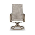 Signature Design by Ashley Beach Front Brown/Beige Outdoor Sling Swivel Chair Set (Set of 2) - 30W x 25D x 42H