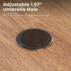 MAISON ARTS Outdoor Square Wood-like Dining table with 1.57 Umbrella Hole