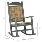 Outsunny Outdoor Rocking Chairs, Porch Rocker w/ Soft Padded Seat and Backrest, Fade-Resistant HDPE Frame Rocker Chair