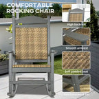 Outsunny Outdoor Rocking Chairs, Porch Rocker w/ Soft Padded Seat and Backrest, Fade-Resistant HDPE Frame Rocker Chair