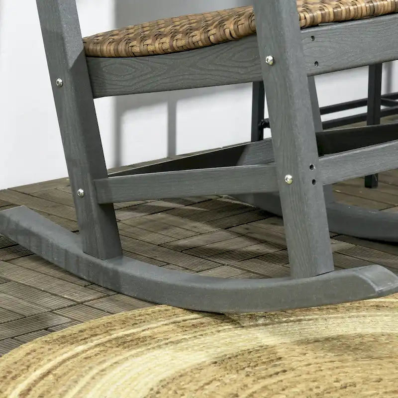 Outsunny Outdoor Rocking Chairs, Porch Rocker w/ Soft Padded Seat and Backrest, Fade-Resistant HDPE Frame Rocker Chair