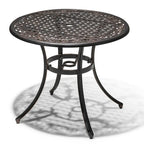 NUU GARDEN 35 Patio Cast Aluminum Dining Table with Umbrella Hole