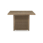 Signature Design by Ashley Walton Bridge Driftwood Outdoor Bar Table with Fire Pit - 55.75 W x 55.75 D x 39.13 H