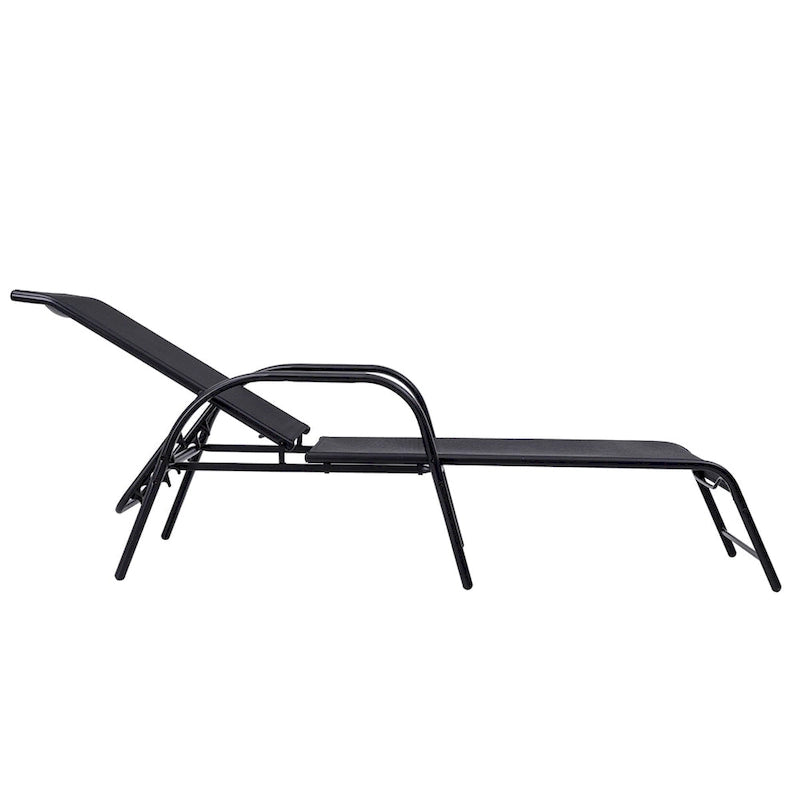 Set of 2 Outdoor Patio Lounge Chair Adjustable Chaise Recliner