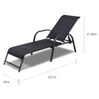 Set of 2 Outdoor Patio Lounge Chair Adjustable Chaise Recliner