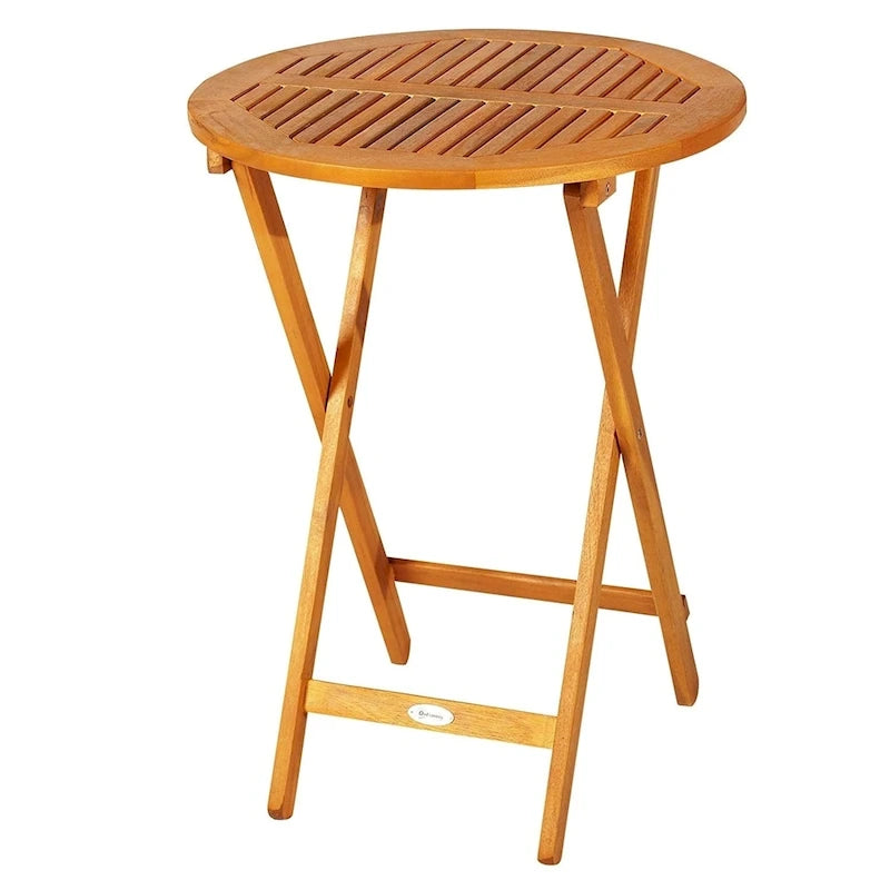 Outsunny 3 Piece Folding Acacia Wood Patio Bistro Set