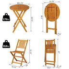Outsunny 3 Piece Folding Acacia Wood Patio Bistro Set