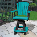 OS Home and Office Model Counter Height Swivel Arm Chair in Aruba Blue on a Black Base - N/A