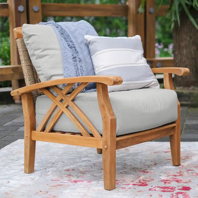 Cambridge Casual Carmel Teak Patio Club Chair with Cushion
