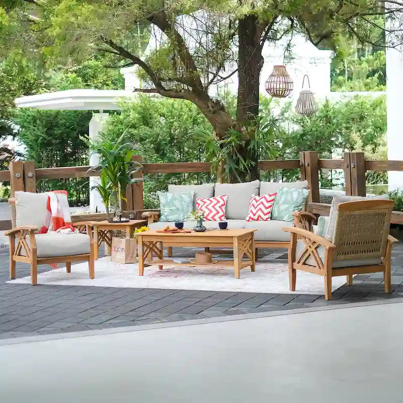 Cambridge Casual Carmel Teak Patio Club Chair with Cushion