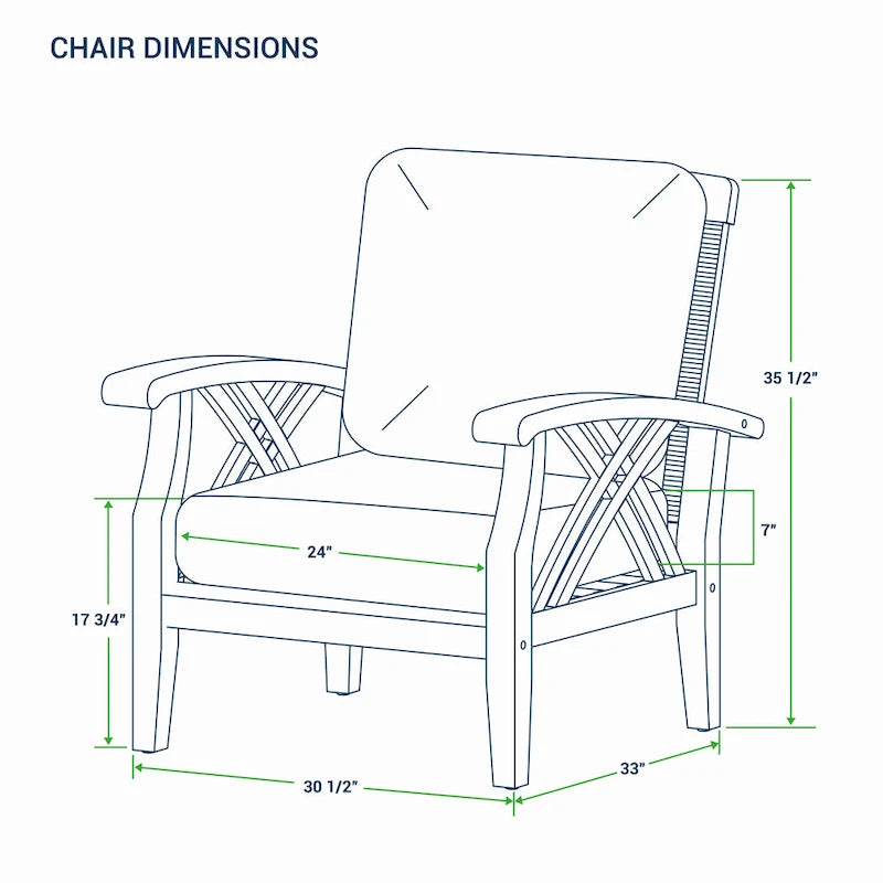 Cambridge Casual Carmel Teak Patio Club Chair with Cushion