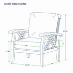Cambridge Casual Carmel Teak Patio Club Chair with Cushion