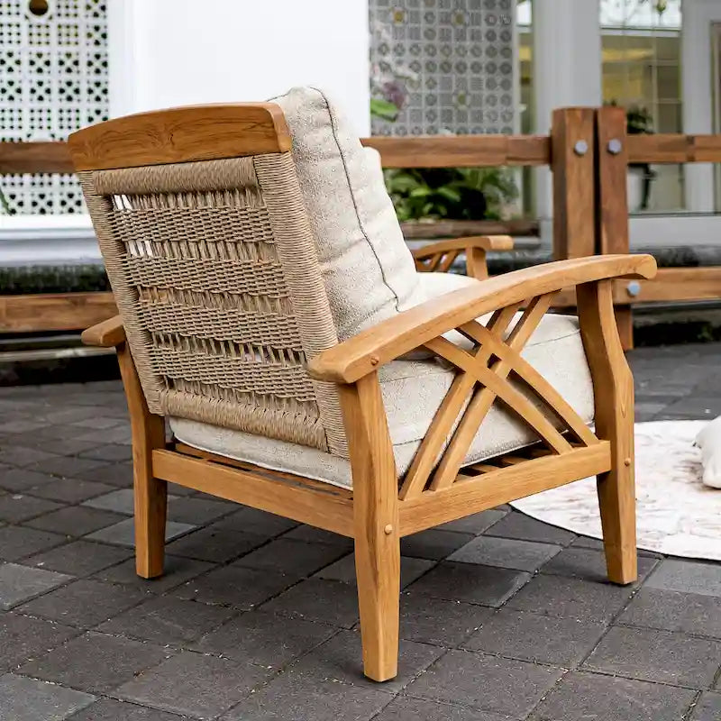 Cambridge Casual Carmel Teak Patio Club Chair with Cushion