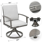 EGEIROS LIFE AluLux 7-Piece Aluminum Patio Dining Set with 6 Swivel Dining Chairs and Washable Cushions