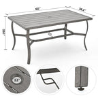 EGEIROS LIFE AluLux 7-Piece Aluminum Patio Dining Set with 6 Swivel Dining Chairs and Washable Cushions