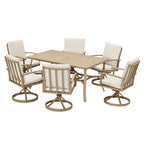 EGEIROS LIFE AluLux 7-Piece Aluminum Patio Dining Set with 6 Swivel Dining Chairs and Washable Cushions