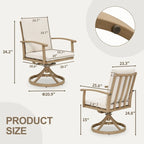 EGEIROS LIFE AluLux 7-Piece Aluminum Patio Dining Set with 6 Swivel Dining Chairs and Washable Cushions