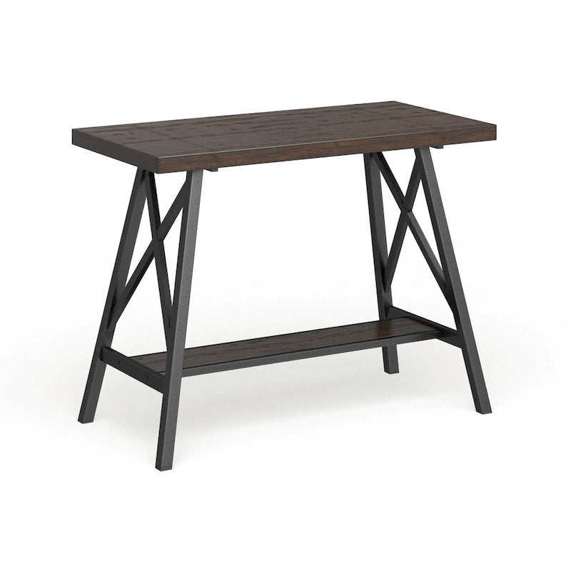 Industrial Weathered Oak 47-inch Wide Wood Top Counter Height Table by