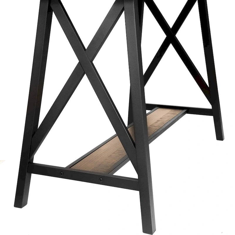 Industrial Weathered Oak 47-inch Wide Wood Top Counter Height Table by