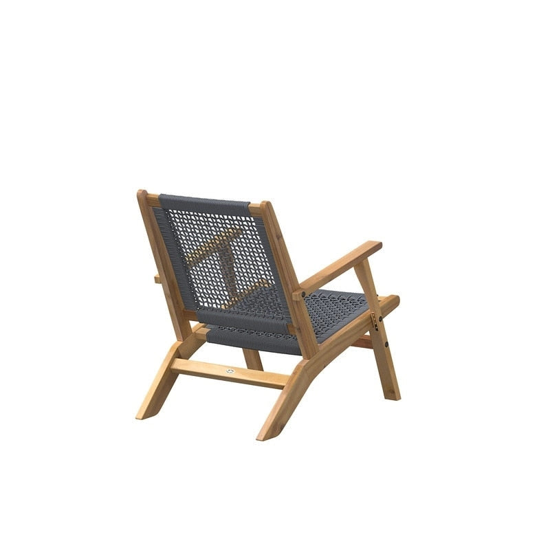 Vega Natural Stain Outdoor Chair in Gray Cording