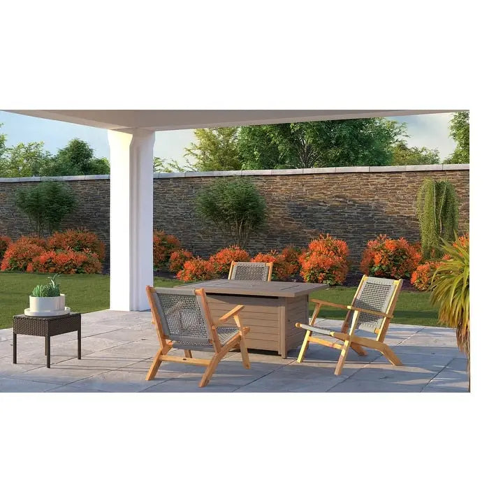 Vega Natural Stain Outdoor Chair in Gray Cording