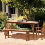6-Person 70.5 Wide Outdoor Wooden Rectangular Dining Table
