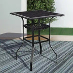 Patio Festival 11-Piece Patio Bar Height Dining Set with Grey Cushions