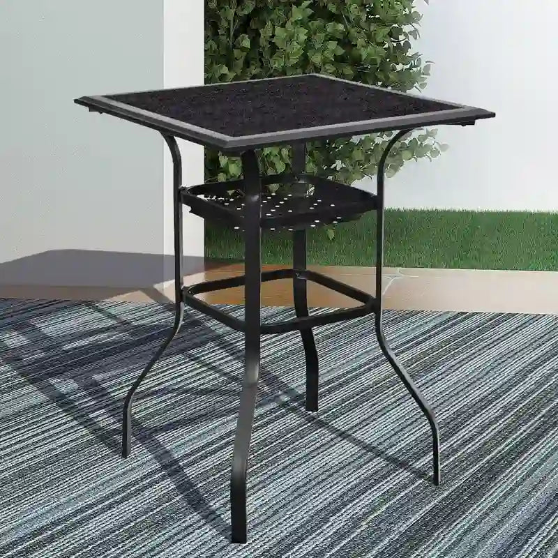 Patio Festival 11-Piece Patio Bar Height Dining Set with Grey Cushions