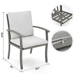 EGEIROS LIFE AluLux 7-Piece Aluminum Patio Dining Set with Washable Cushions