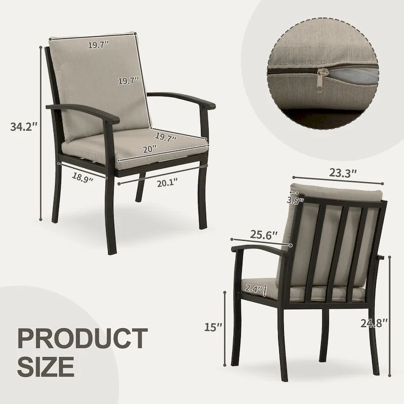 EGEIROS LIFE AluLux 7-Piece Aluminum Patio Dining Set with Washable Cushions