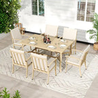 EGEIROS LIFE AluLux 7-Piece Aluminum Patio Dining Set with Washable Cushions