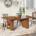 Farmhouse Dining Table for 6, 63-Inch Rectangular Wooden Kitchen Table with Storage