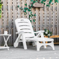 Outsunny Outdoor Folding Chaise Lounge Chair on Wheels, Patio Sun Lounger Recliner & 5-Position Backrest for Garden, Beach, Pool