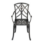 Outdoor 2-Piece Patio Chair Set, Cast Aluminum, Black with Gold-painted Edge