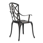 Outdoor 2-Piece Patio Chair Set, Cast Aluminum, Black with Gold-painted Edge