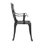 Outdoor 2-Piece Patio Chair Set, Cast Aluminum, Black with Gold-painted Edge